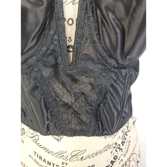 Vintage 1980s Backless by Smoothie Womens Sz 36B Lace Bra Corset Black Sexy - Picture 3 of 8